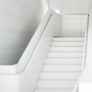 white stairs