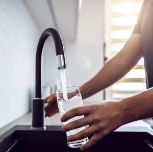 Using kitchen tap, square