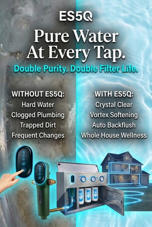 Close-up of a genuine WaterMark certified hi-flow water filter housing system